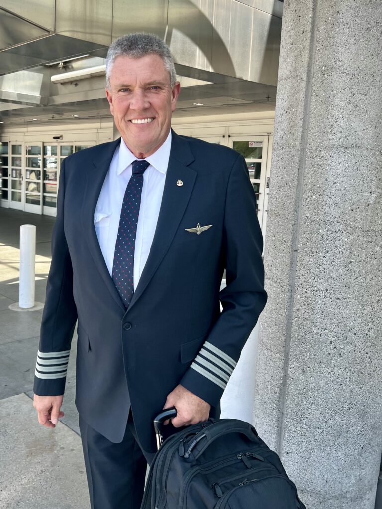 Captain Ken Petschow in airline captain uniform, Director of Flight Training at PAS Flight Training